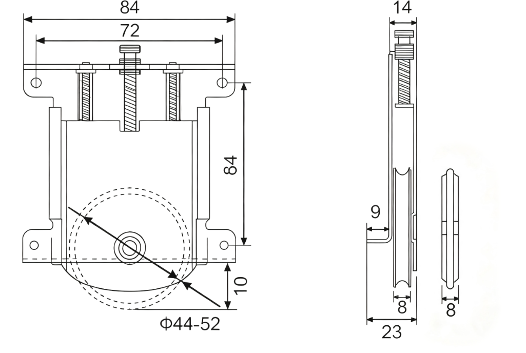 DF-B021 Roller Structure And Dimensions DF-B021 Roller Structure And Dimensions