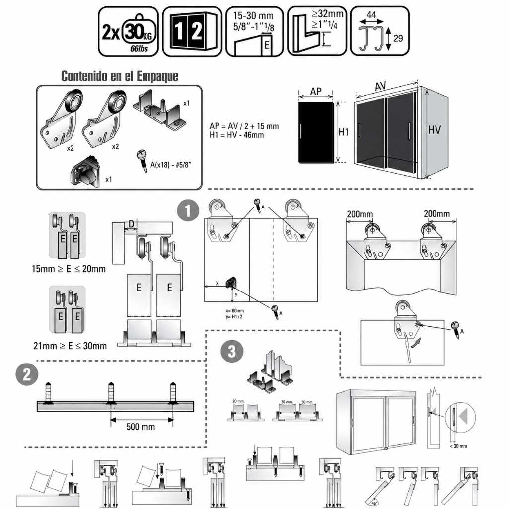 DF-M002 Hanging Roller Assembly Instructions DF-M002 Hanging Roller