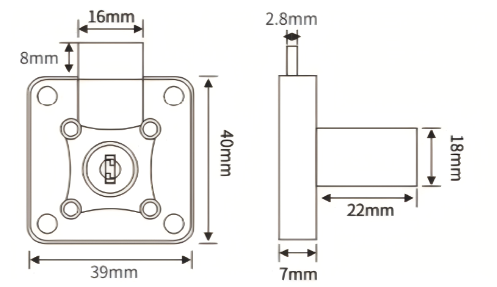 FL-CF17 Cabinet Lock Specifications FL-CF17 Cabinet Lock Specifications